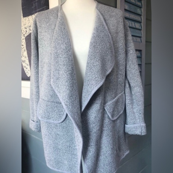 Grey Warm long sleeve open front sweater or sweater coat, size XL GUC - Picture 7 of 13